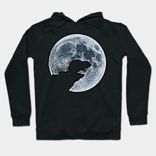 Beaver Halloween Costume Moon Silhouette Creepy Hoodie